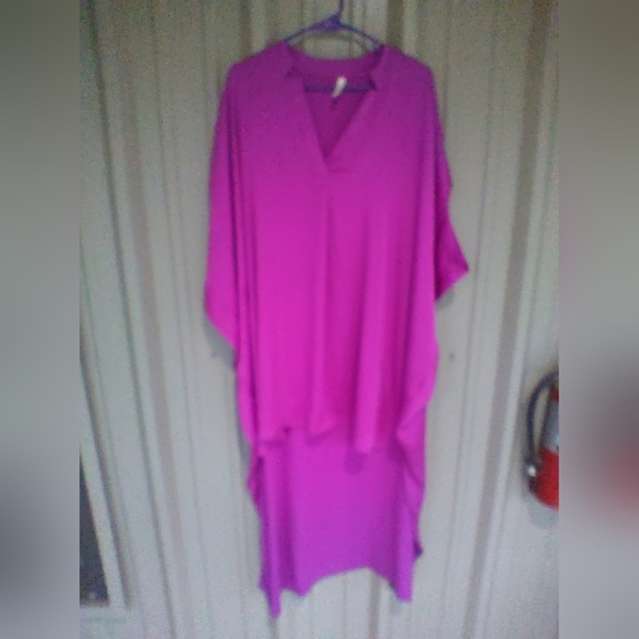 Women's Magenta Purple High Low Midi Maxi Dress Size Medium Swimsuit Cover Up - Picture 1 of 5